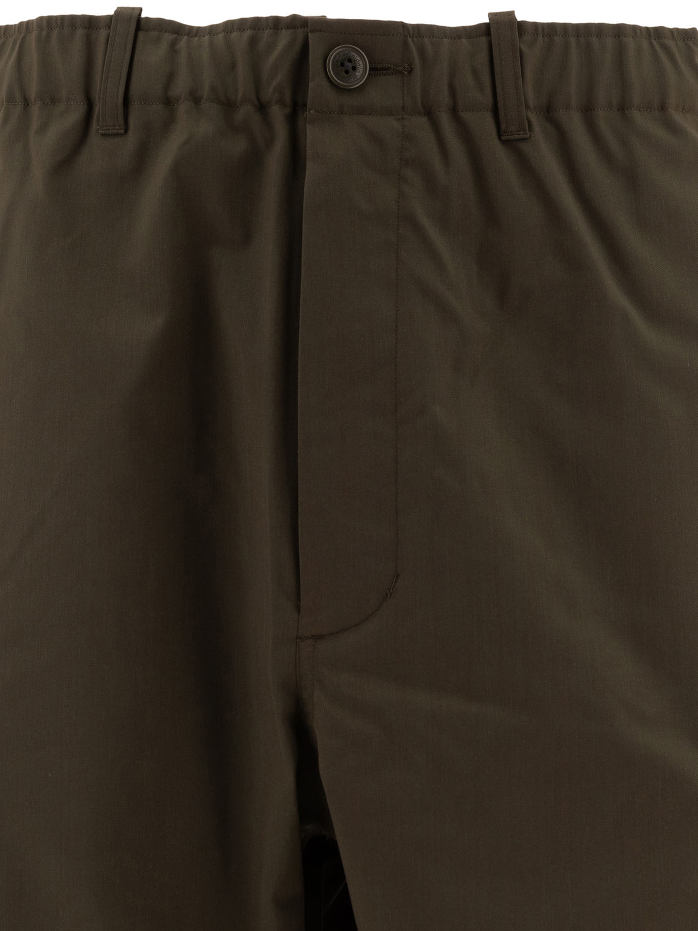 GOLDWIN Green Wool Blend Twill trousers